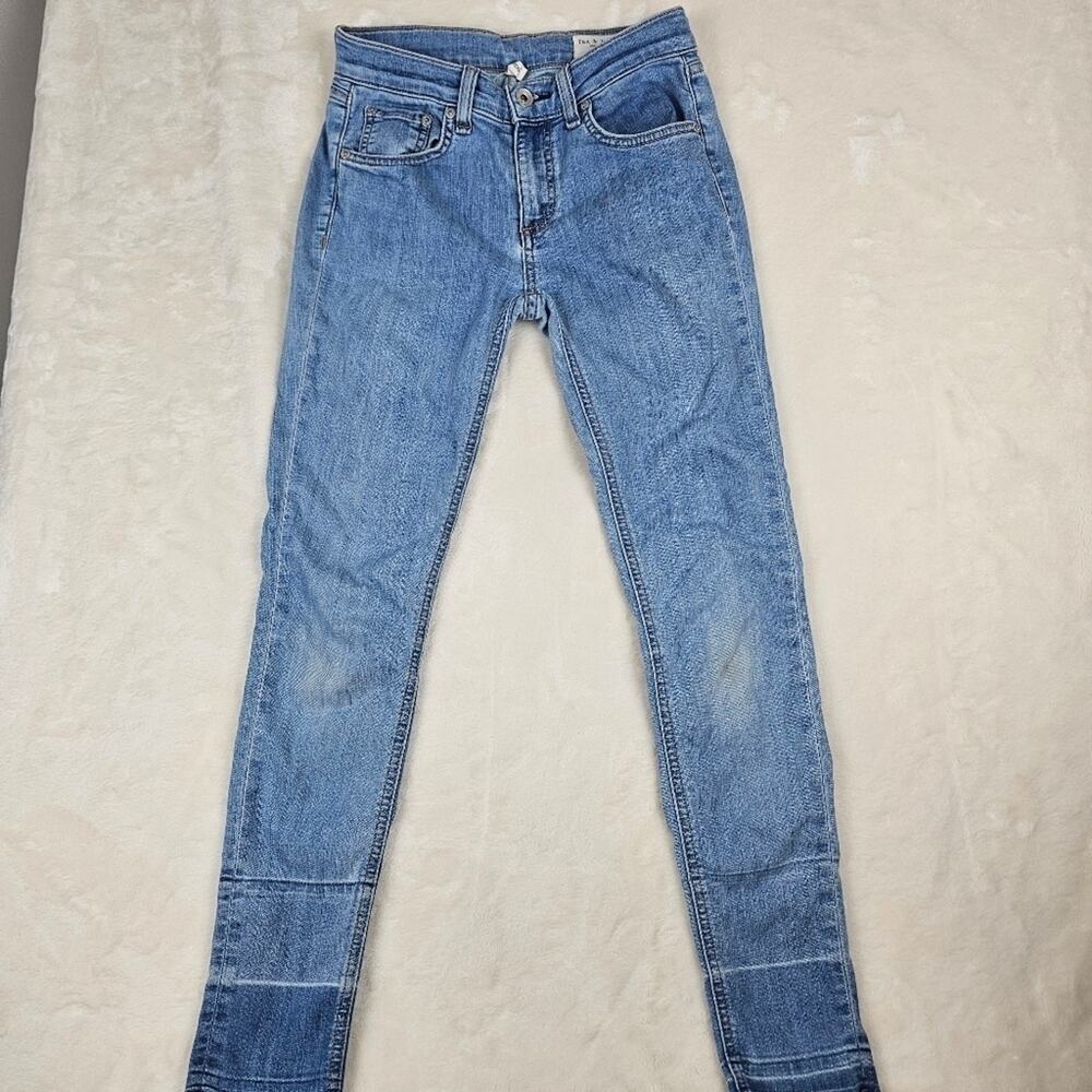 Rag & Bone Jeans Ankle Skinny 24 Women’s Light Wash Denim Ankle Cuff Detail